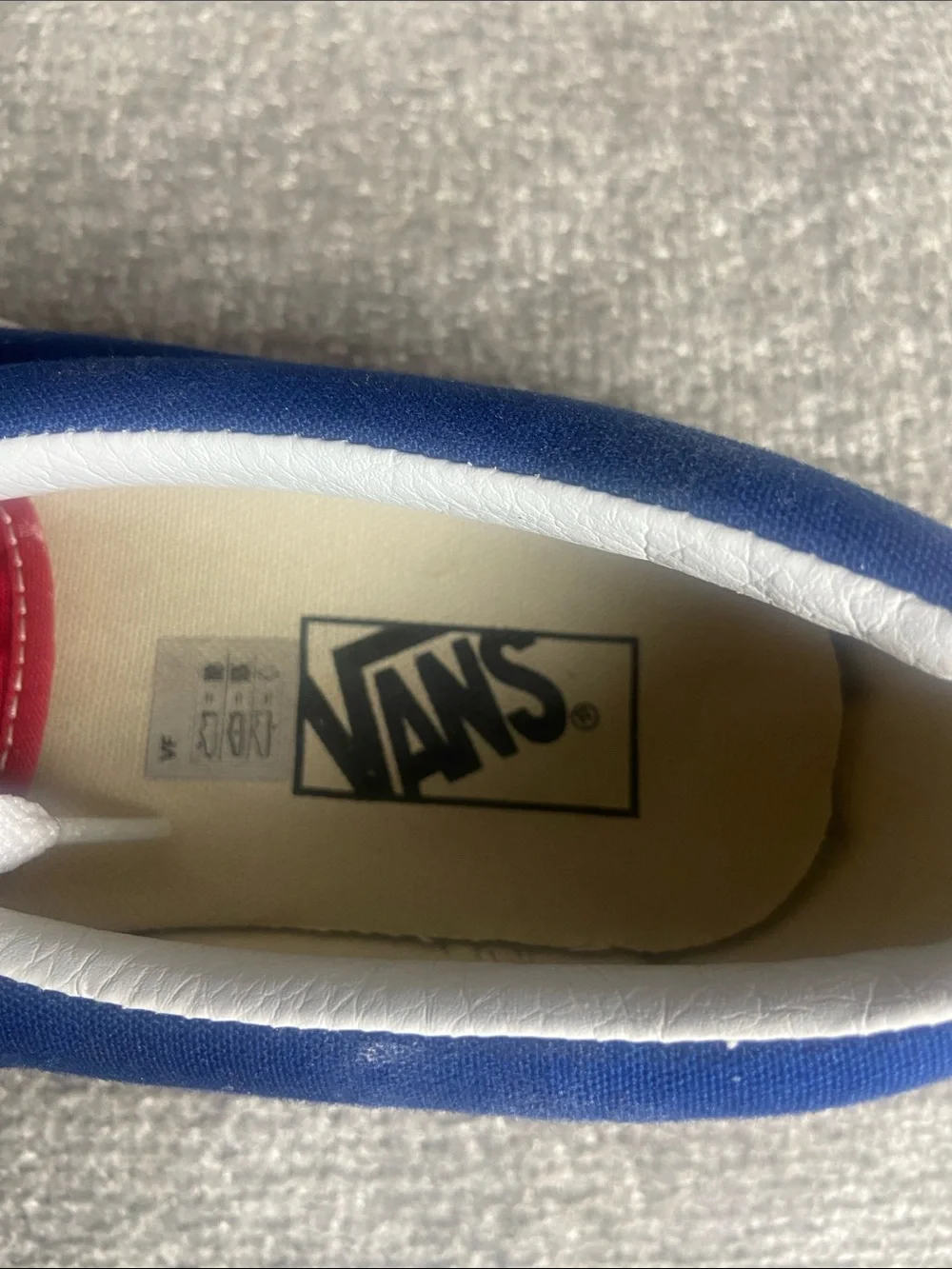 Vans Two-Tone Red and Blue Low-Top Canvas Sneakers Men’s size 10